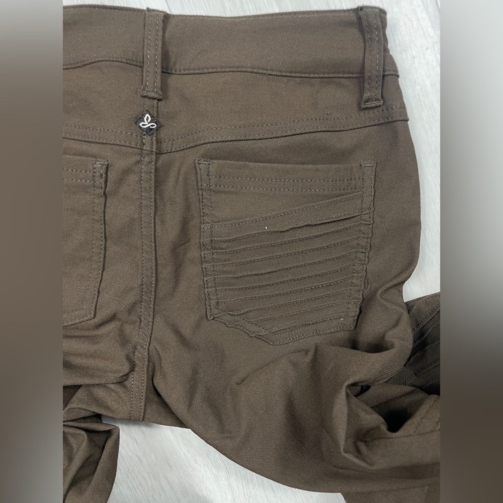 PrAna Moto Skinny Pants Size 4 Brown Nylon Stretch Outdoor Hiking Travel - Picture 7 of 8